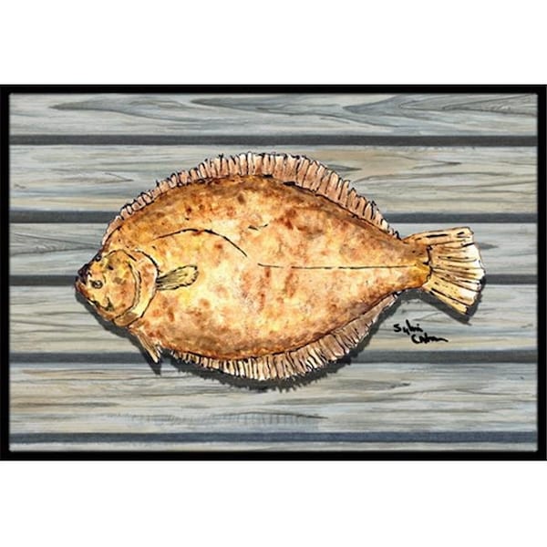 Carolines Treasures 8495-MAT Fish Flounder Indoor Or Outdoor Mat - 18 x 27 in. 8495-MAT - main